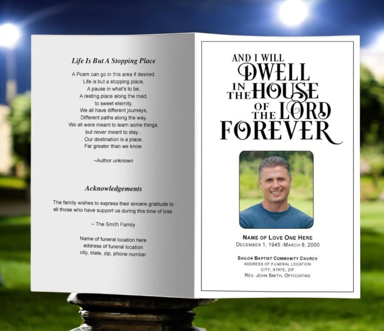Dwell Funeral Program Template