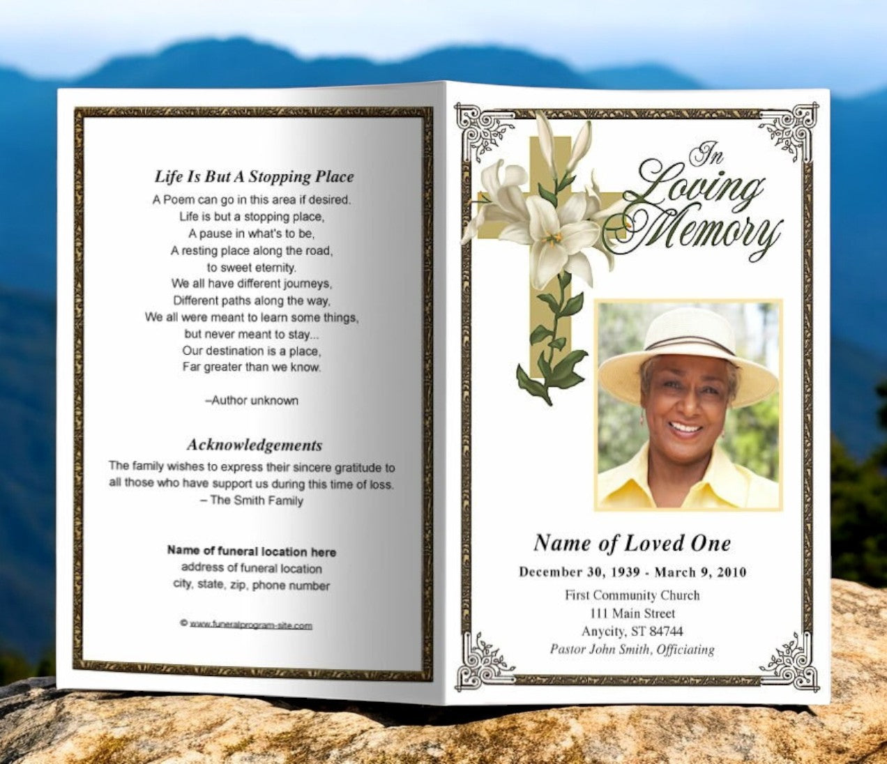 Bethany Funeral Program Template | DIY Funeral Programs – Funeral ...
