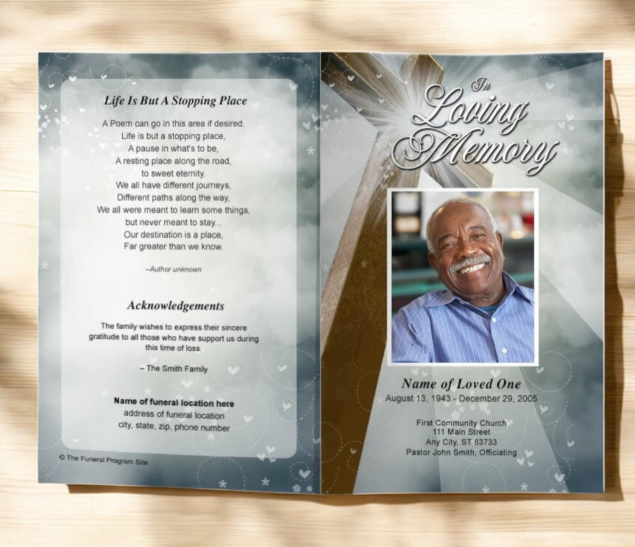 Eternal Funeral Program Template | DIY Funeral Programs – Funeral ...
