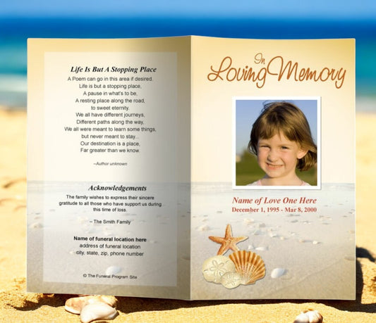 Seashore Funeral Program Template