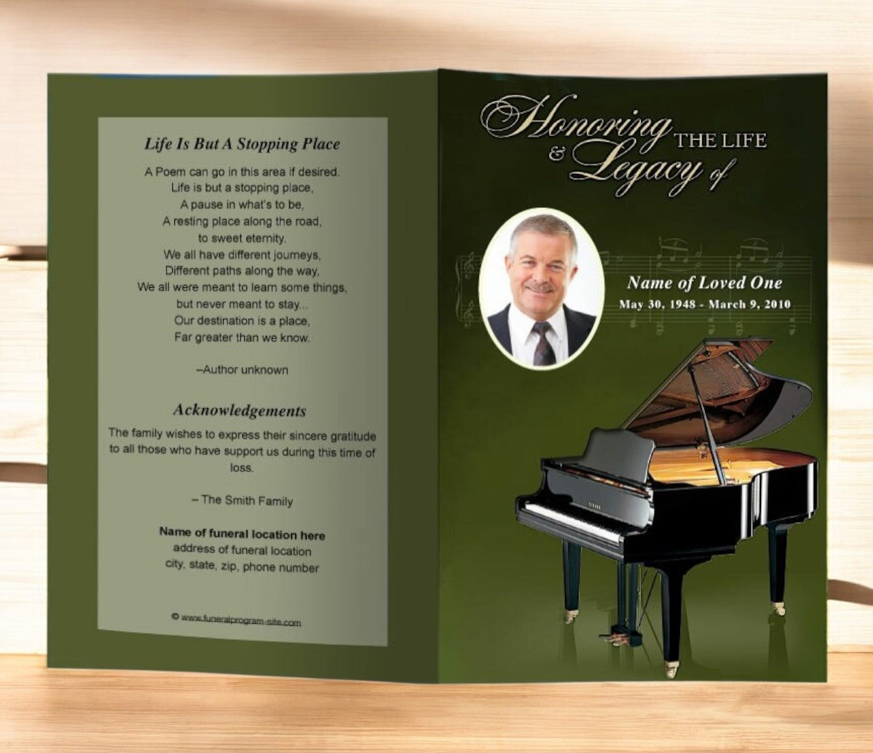 Grande Funeral Program Template | DIY Funeral Programs – Funeral ...
