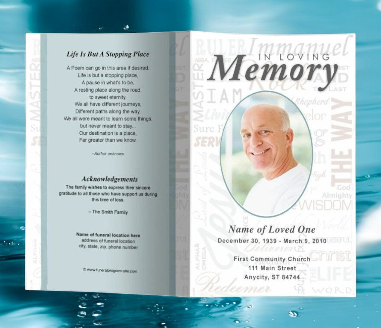 Names Funeral Program Template | DIY Funeral Programs – Funeral Program ...