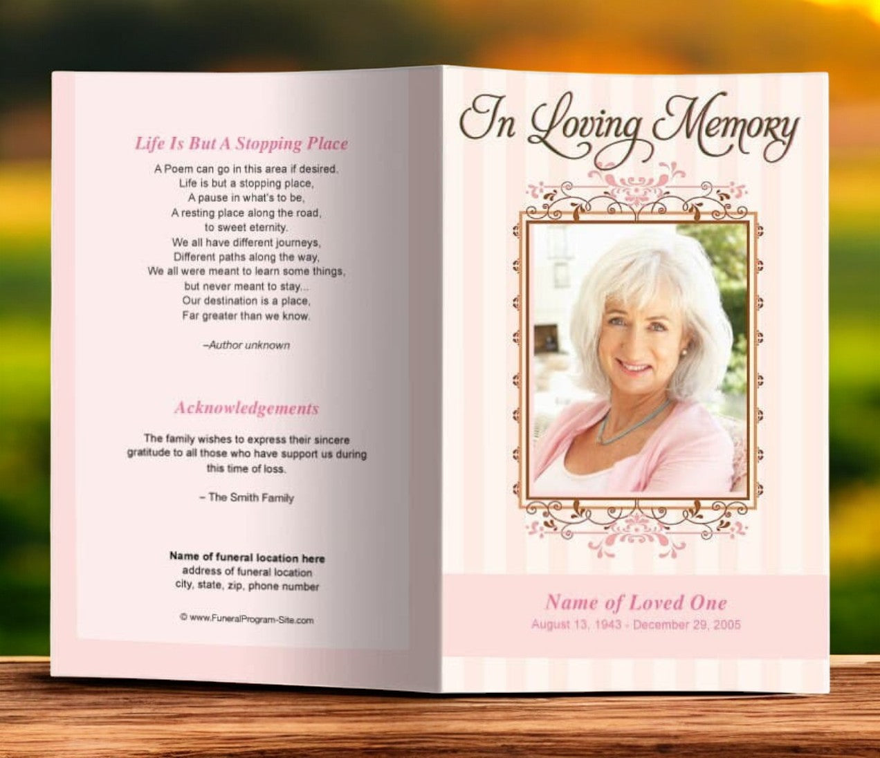 Funeral Program Exmaples Seraphina Funeral Program Template | DIY Funeral Programs – Funeral ...