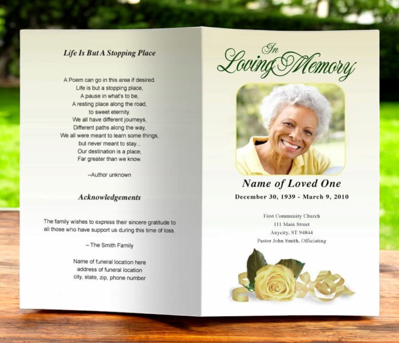 Memory Funeral Program Template - Funeral Program Site – Funeral ...