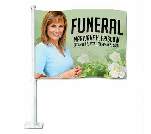 Garden Funeral Car Flag and Pole - Funeral Program - Site Funeral Programs & Templates