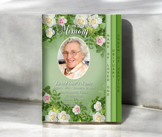 Garden 8-Sided Graduated Funeral Program Template