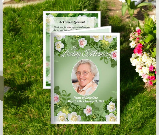 Garden Small Memorial Card Template