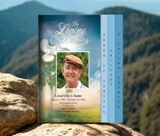 Gardener 8-Sided Graduated Funeral Program Template
