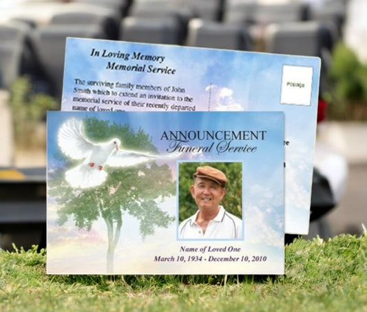Gardener Funeral Announcement Postcard Template