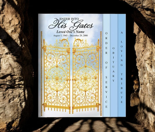 Gates 8-Sided Graduated Funeral Program Template