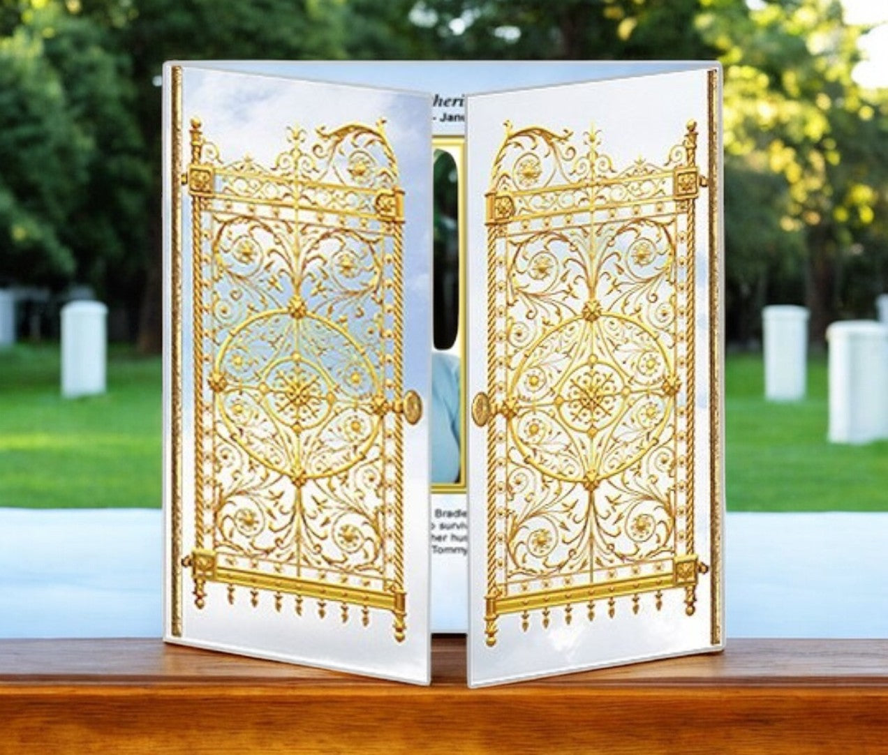 Golden Gates Funeral Gatefold Program Template