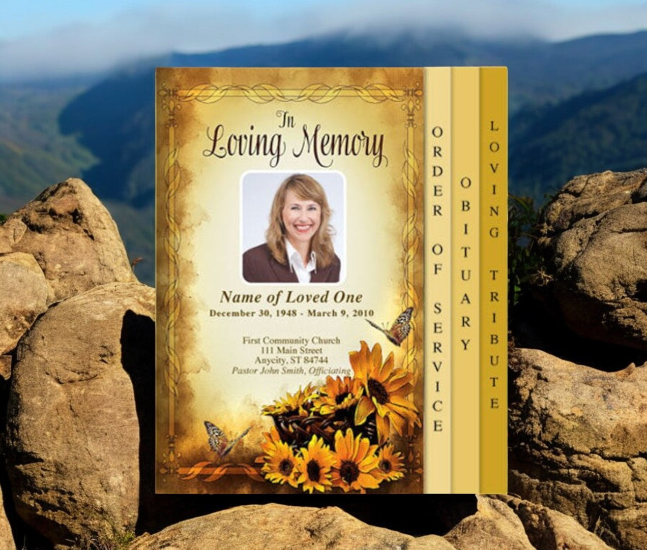 Genesis 8-Sided Graduated Funeral Program Template