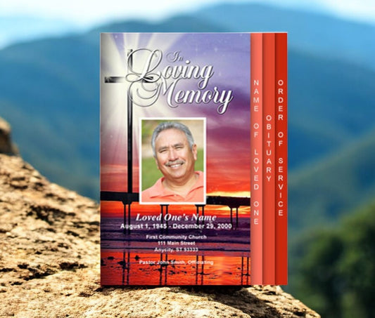 Glorify 8-Sided Graduated Funeral Program Template