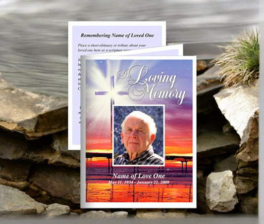 Glorify Small Memorial Card Template