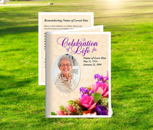 Golden Small Memorial Card Template
