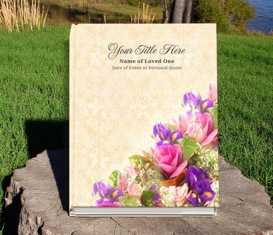 Golden Funeral Guest Book