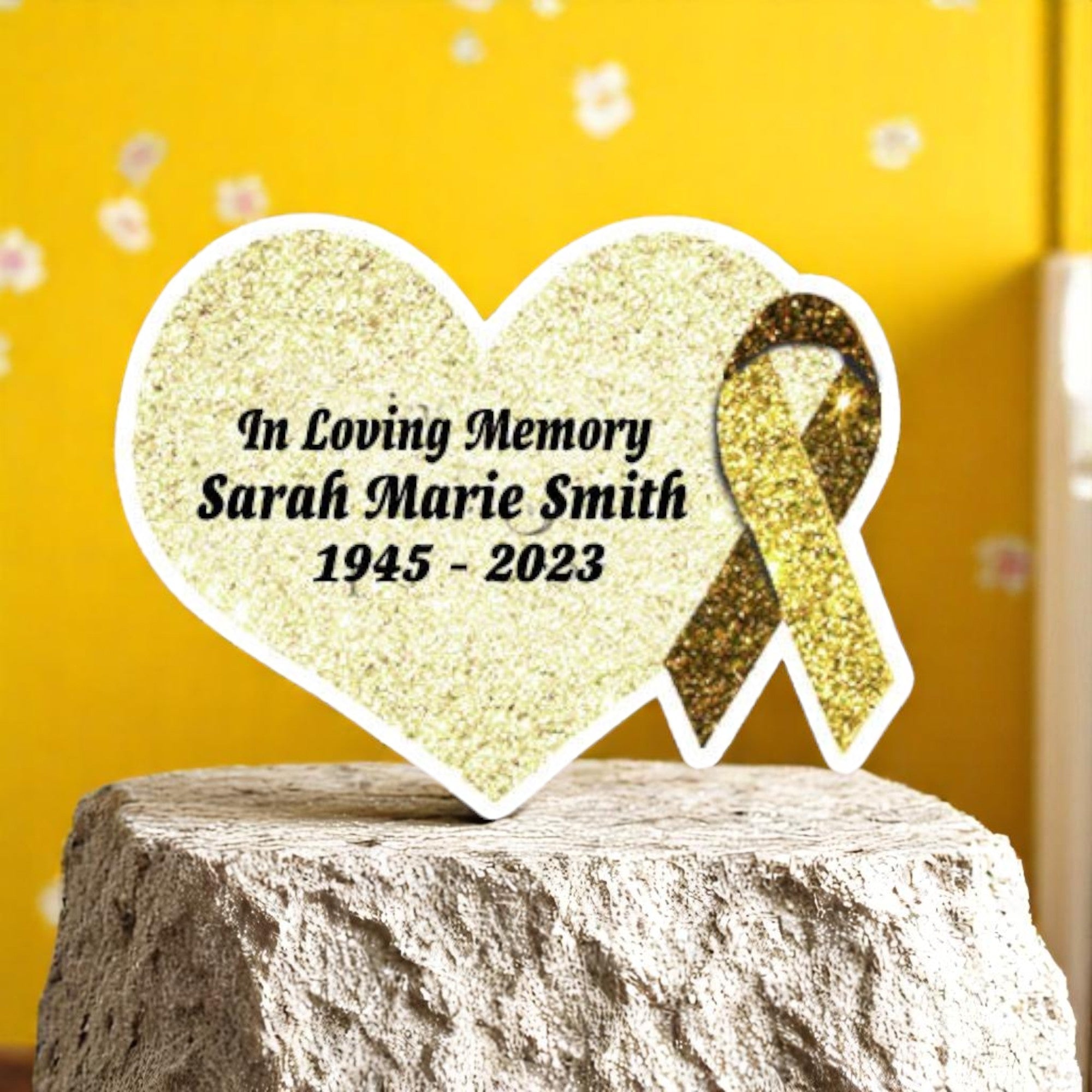 Funarl Ribbon Cancer Gold Cancer Ribbon Heart Pin - Pack of 10 – Funeral Program-Site ...