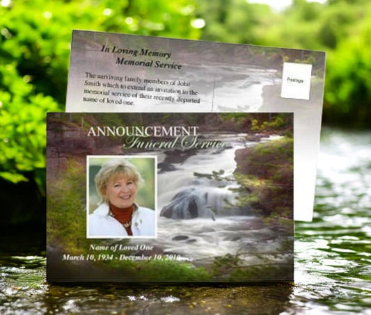 Graceful Funeral Announcement Postcard Template