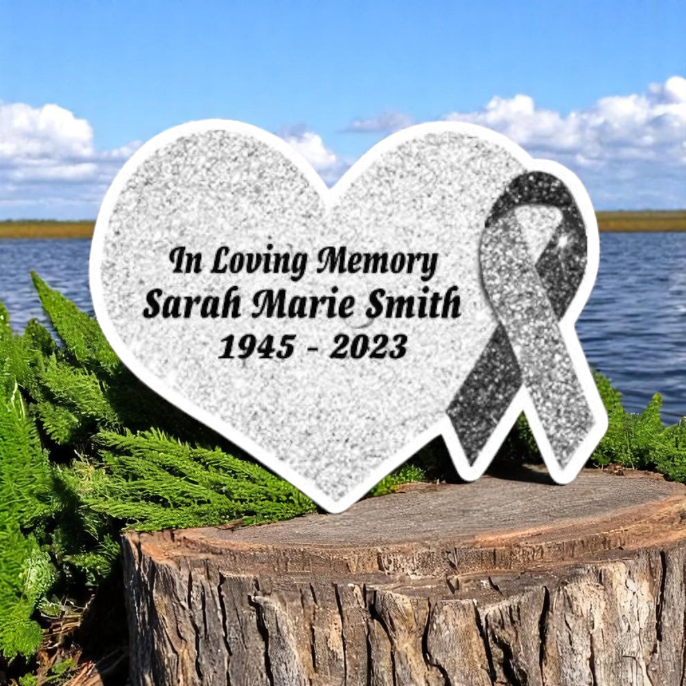 Gray Cancer Ribbon Heart Pin - Pack of 10 – Funeral Program-Site ...