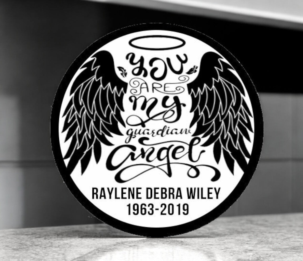 Guardian Angel B&W In Loving Memory Of Patch - Funeral Program - Site Funeral Programs & Templates