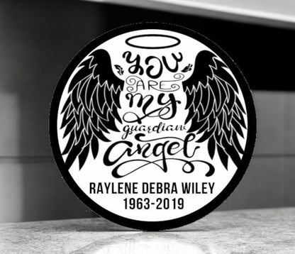Guardian Angel B&W In Loving Memory Of Patch - Funeral Program - Site Funeral Programs & Templates