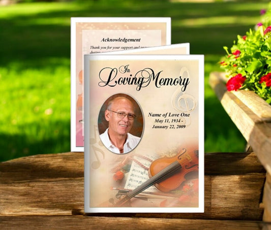 Harmony Small Memorial Card Template