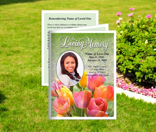 Harvest Small Memorial Card Template