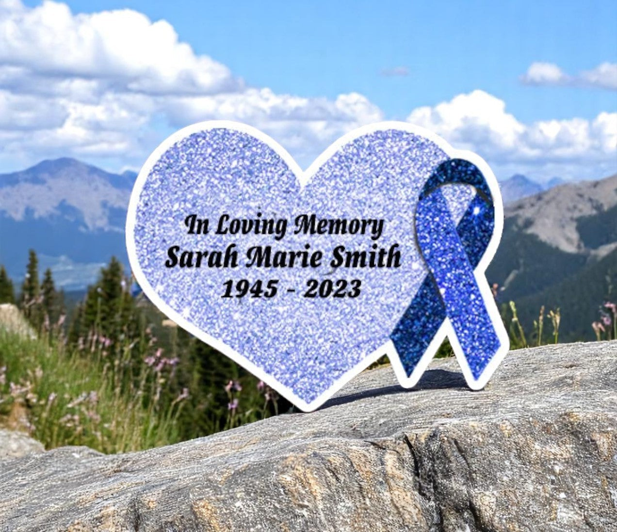 Blue Cancer Ribbon Heart Pin - Pack of 10