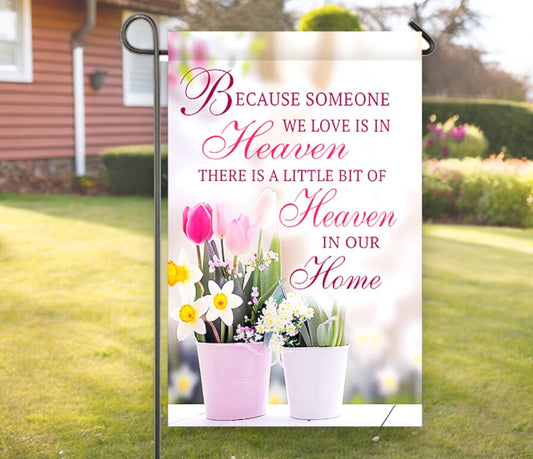 Heaven In Our Home Garden or Cemetery Flag - Funeral Program - Site Funeral Programs & Templates