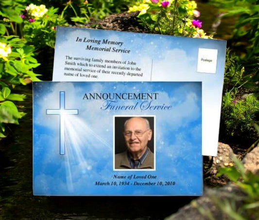 Heaven Funeral Announcement Template