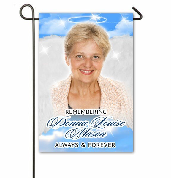 Heavenlies Personalized Memorial Garden Flag - Funeral Program - Site Funeral Programs & Templates