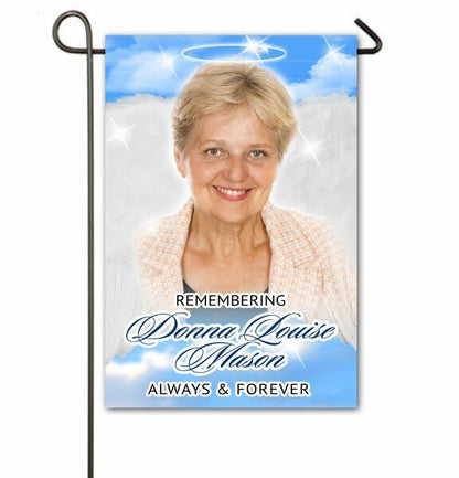 Heavenlies Personalized Memorial Garden Flag - Funeral Program - Site Funeral Programs & Templates
