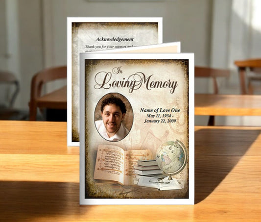 History Small Memorial Card Template