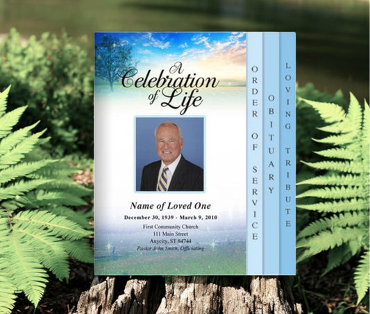 Destiny 8-Sided Graduated Funeral Program Template