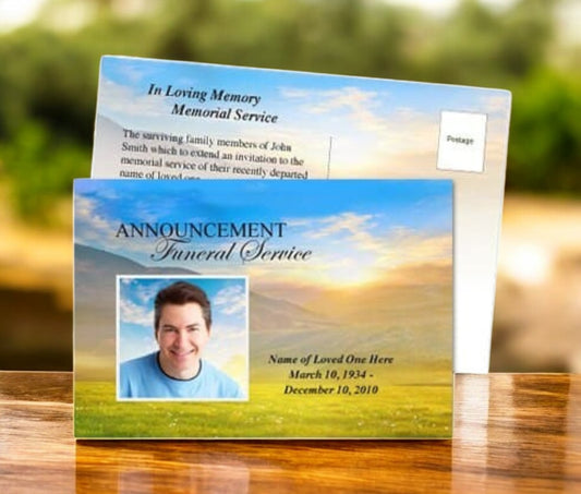 Horizon Funeral Announcement Template