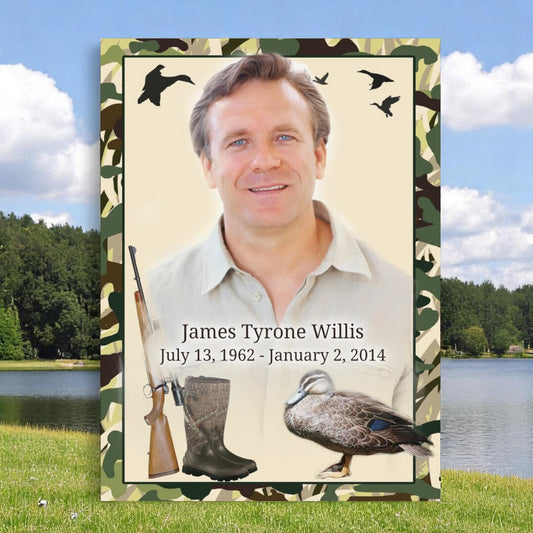 Camouflage Funeral Memorial Poster Portrait