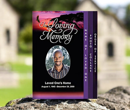 Imagine 8-Sided Graduated Funeral Program Template