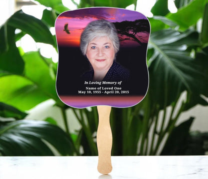 Imagine Memorial Fan With Wooden Handle (Pack of 10)
