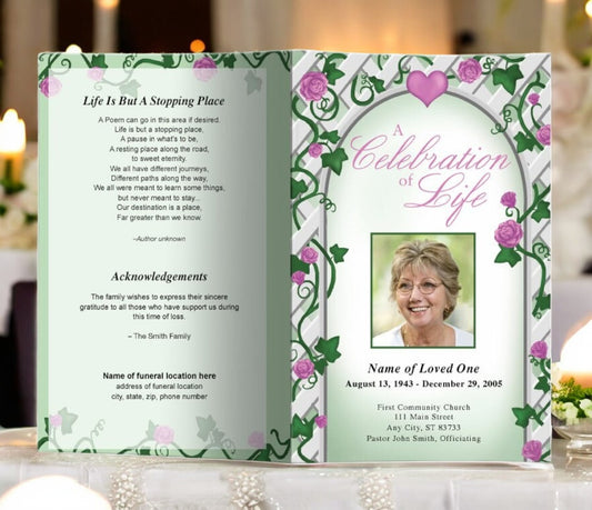 Trellis Funeral Program Template