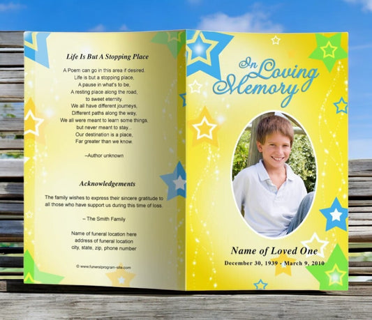 Starry Funeral Program Template