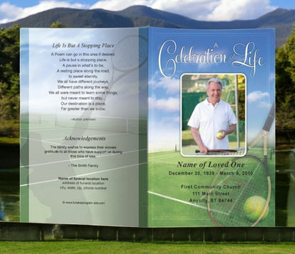 Tennis Funeral Program Template