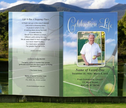 Tennis Funeral Program Template