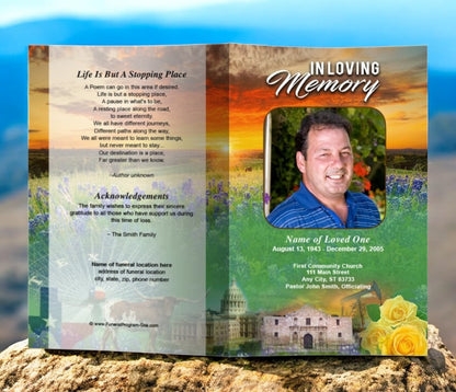 Texas Funeral Program Template