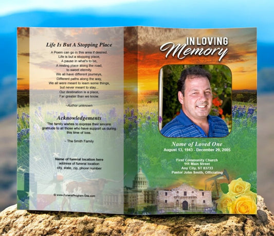 Texas Funeral Program Template