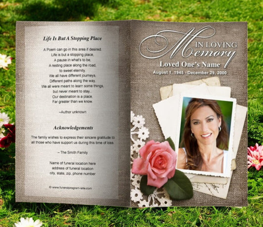 Tiffany Funeral Program Template