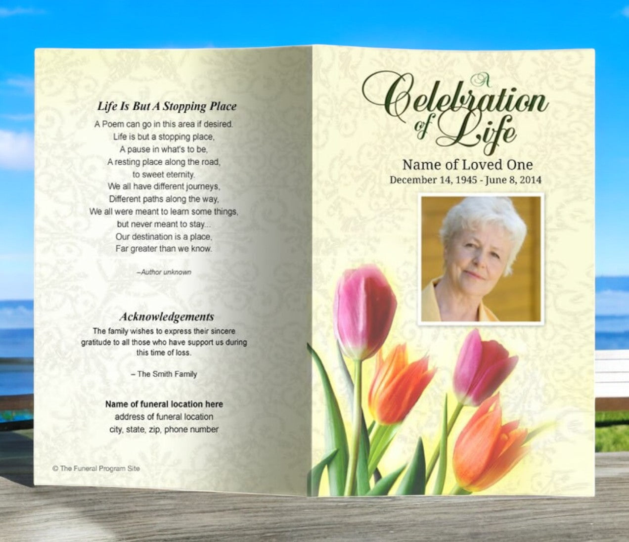 Sunny Funeral Program Template