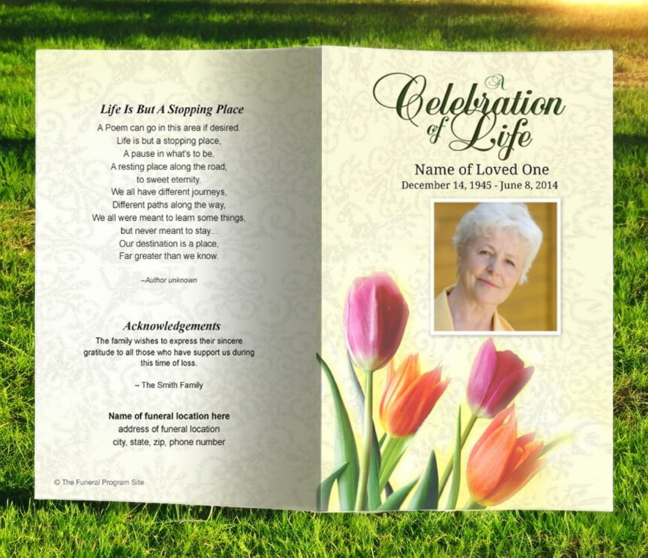 Sunny Funeral Program Template