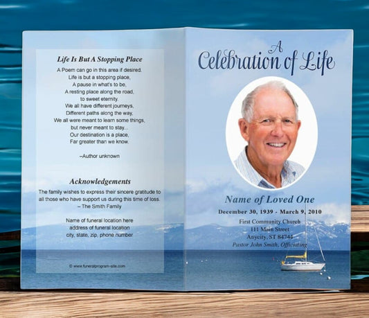 Tahoe Funeral Program Template