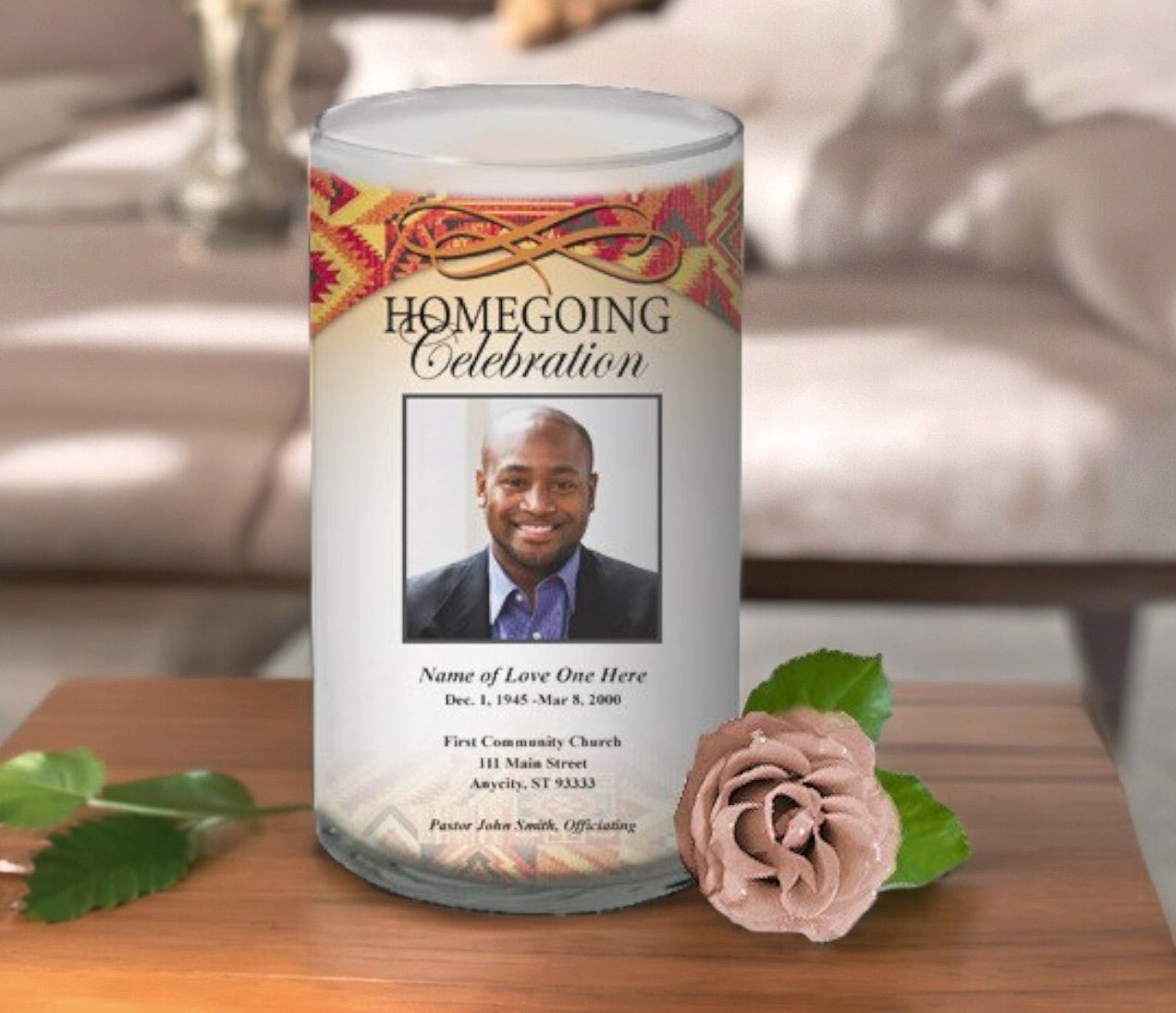 Impala Personalized Glass Memorial Candle - The Funeral Program Site