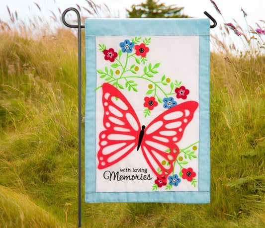 In Loving Memories Appliqué Memorial Garden Flag - Funeral Program - Site Funeral Programs & Templates